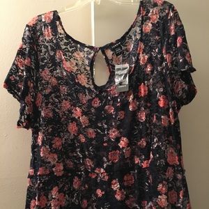 Torrid Floral Lace plus size 3 top